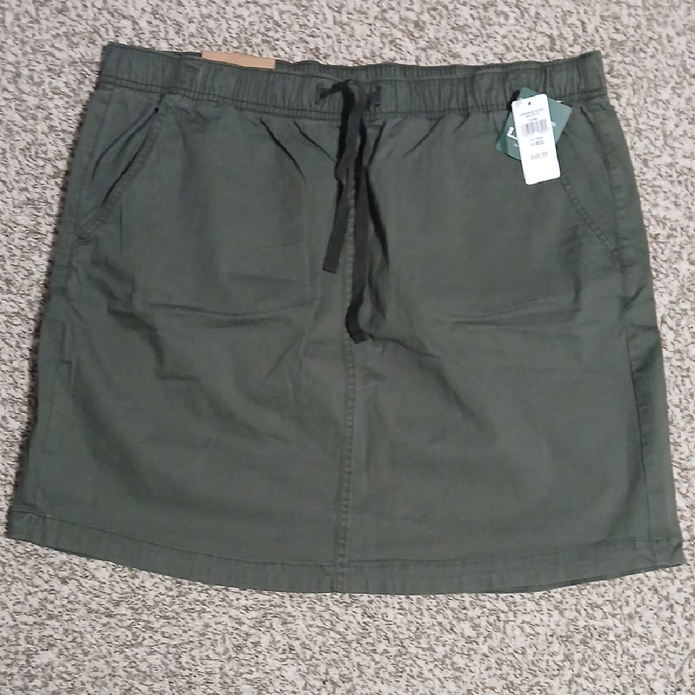 NWT L.L. Bean LakeWashed Pull On Skirt Casual Resort Wear